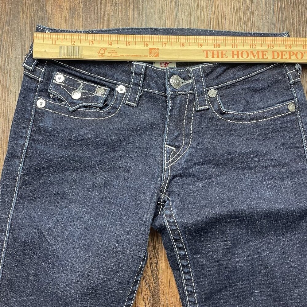 True Religion Jeans Narrow Billy Straight Flap 28x32 Women's Jeans Dark Wash USA - Picture 7 of 11